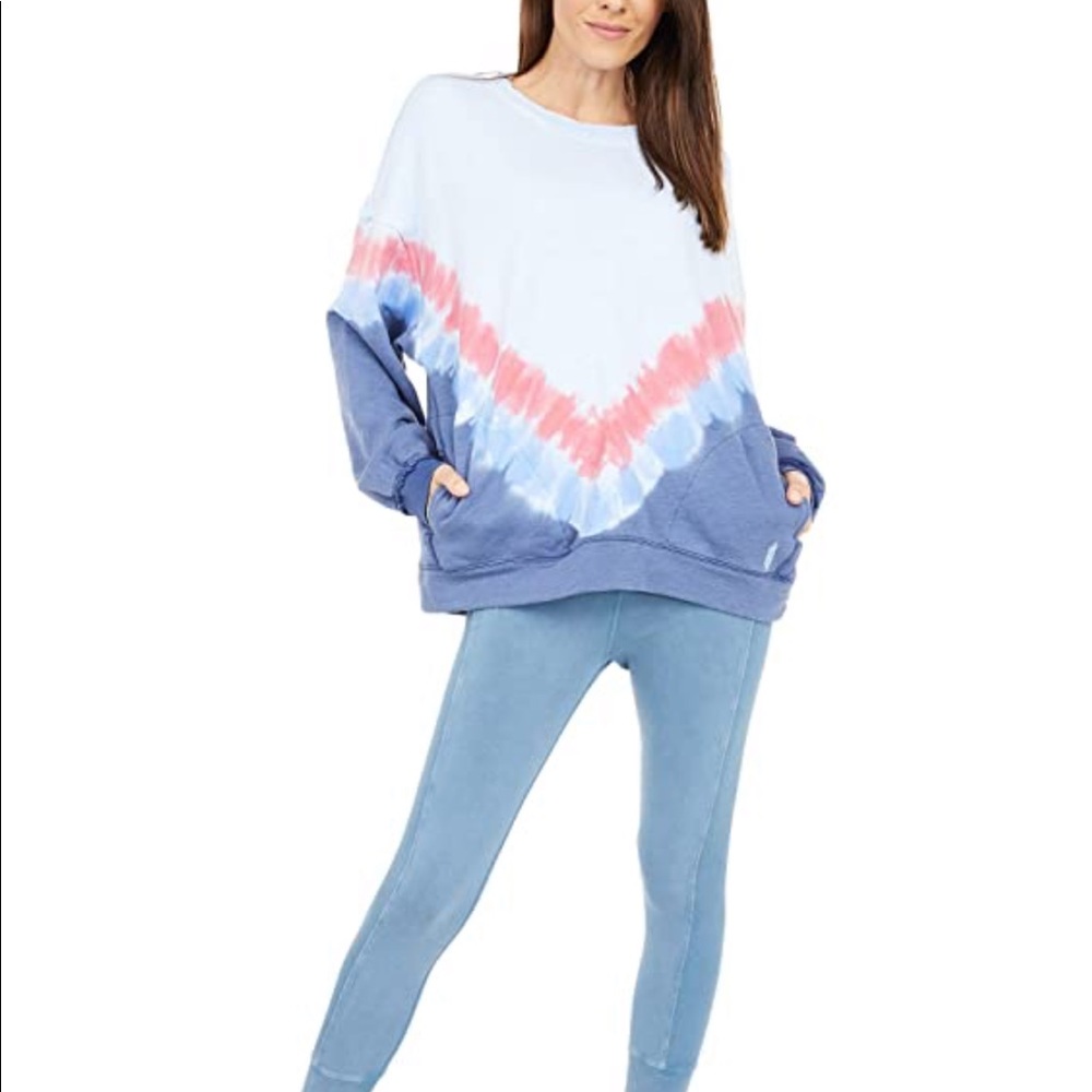 Free People Movement Tie Dyed Pocket Relaxed Metti Crew Ombre